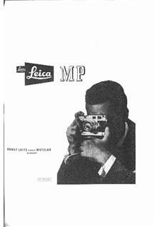 Leica M 3 manual. Camera Instructions.